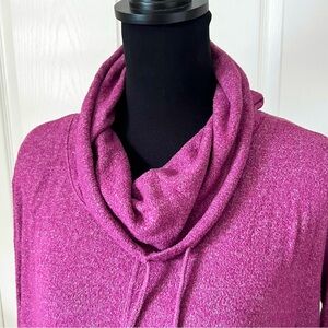 Aerie cozy sweater “Just Add Leggings” magenta/red loose turtleneck w/ pockets